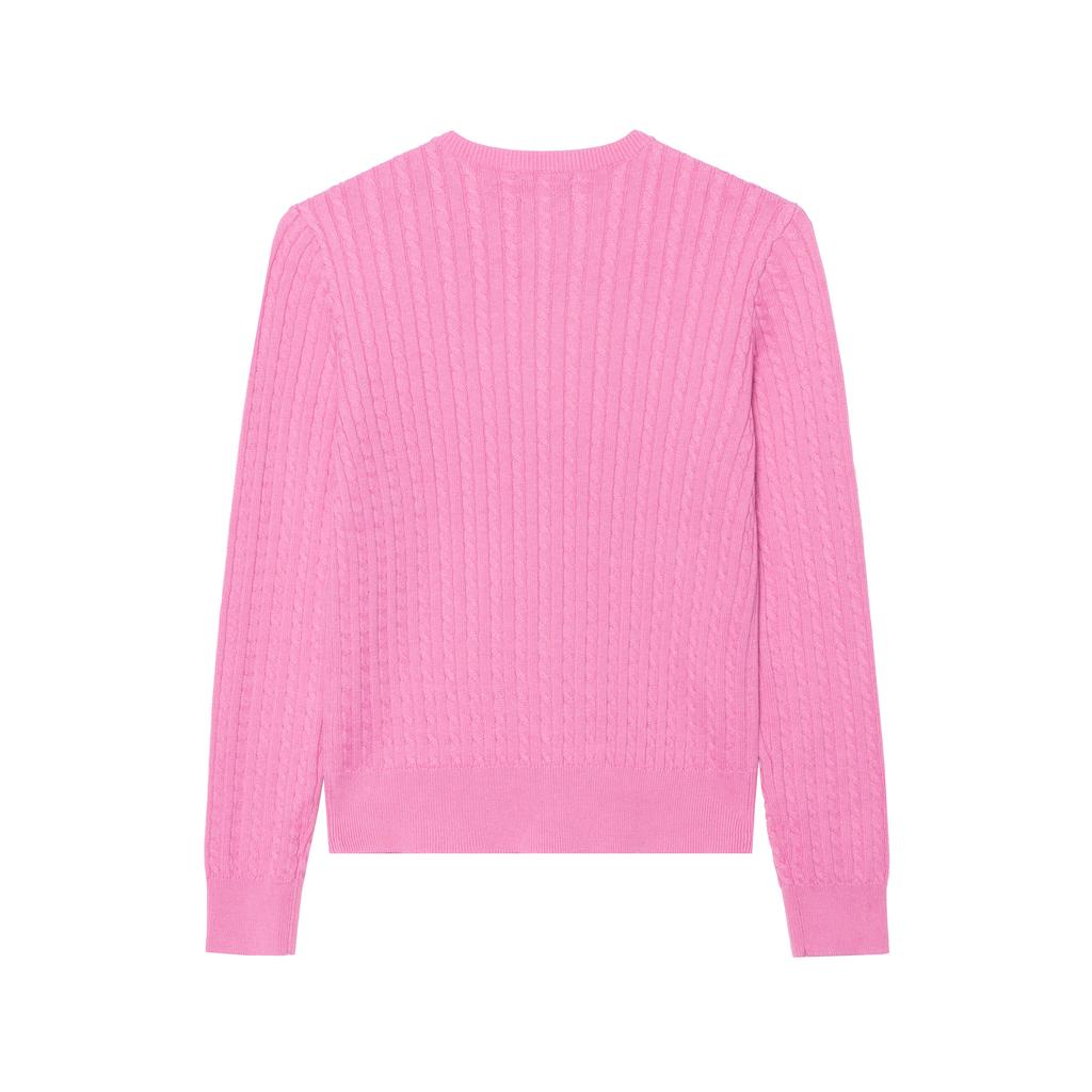Polo Ralph Lauren Solid Color Crew Neck Cable Knit Sweater Kids Sweater Pink 313543047-077