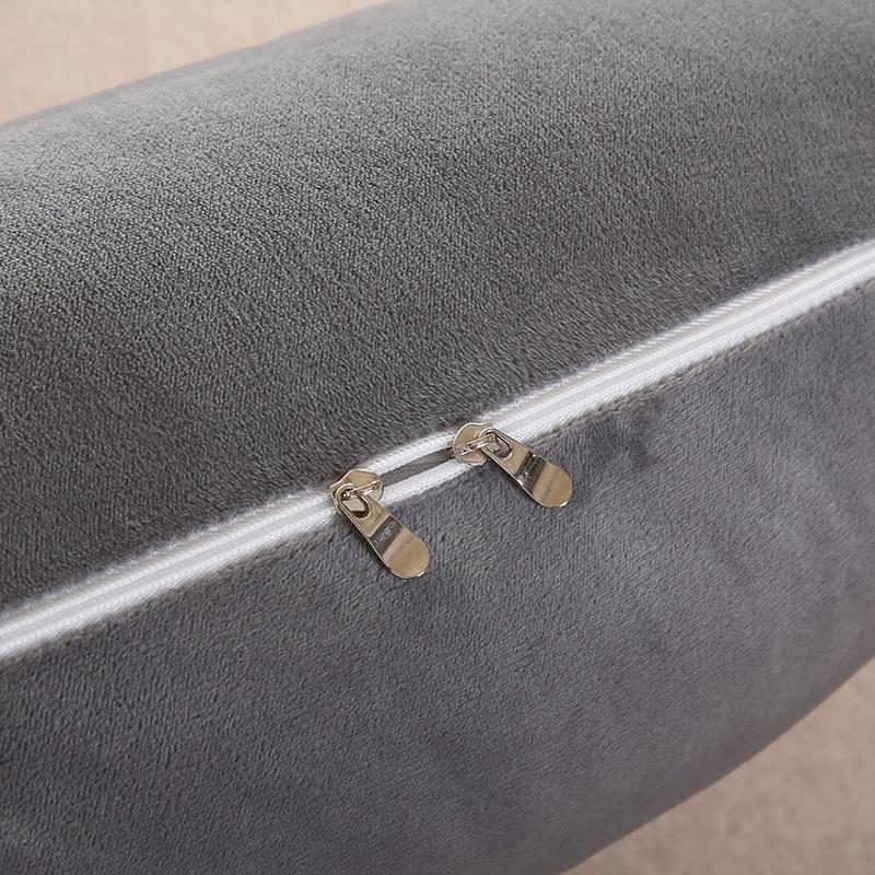 Jednobarevný těhotenský polštář ve tvaru U z křišťálového sametu s odnímatelnou bederní opěrkou