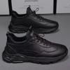 Spring Men's Shoes New Breathable Chef Shoes Leather Shoes Trendy Versatile Platform Leather Surface Sports Casual Running Dad Shoes