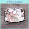 Aesthetic Flower Enamel Huitan Finger Ring For Women Wedding Party New 2023 Ring Silver Color Luxury Cubic Zirconia Jewelry Gift