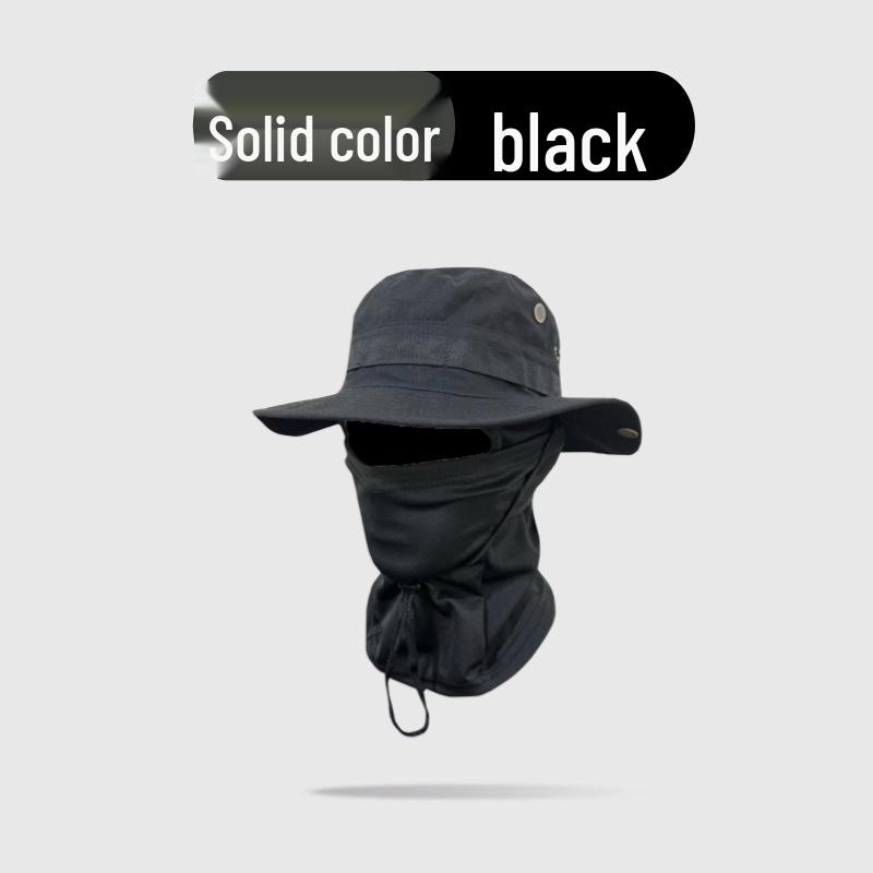 Camouflage Winddichter Fischerhut & Sonnenschutzmasken-Set für Outdoor-Aktivitäten