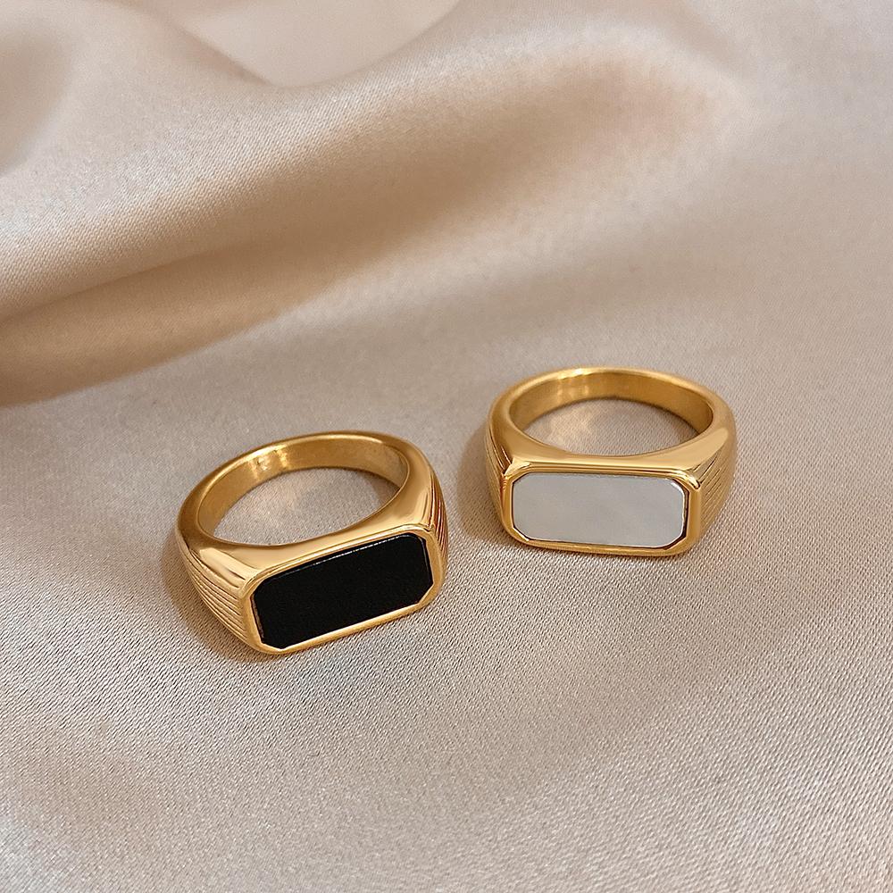 FLASHBUY New Trend Creative Chic Gold Color Curve Irregular Geometric Love Leaf Stainless Steel Unique Ring Fashion Zircon Gift