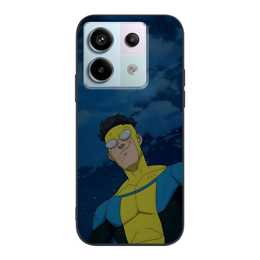 Cartoon Invincible Case for Xiaomi Redmi 10 10C 9C 9A 9i 9 Prime 9T 12 12C 10A K40 Pro Black Soft TPU Mobile Phone Bag Cover