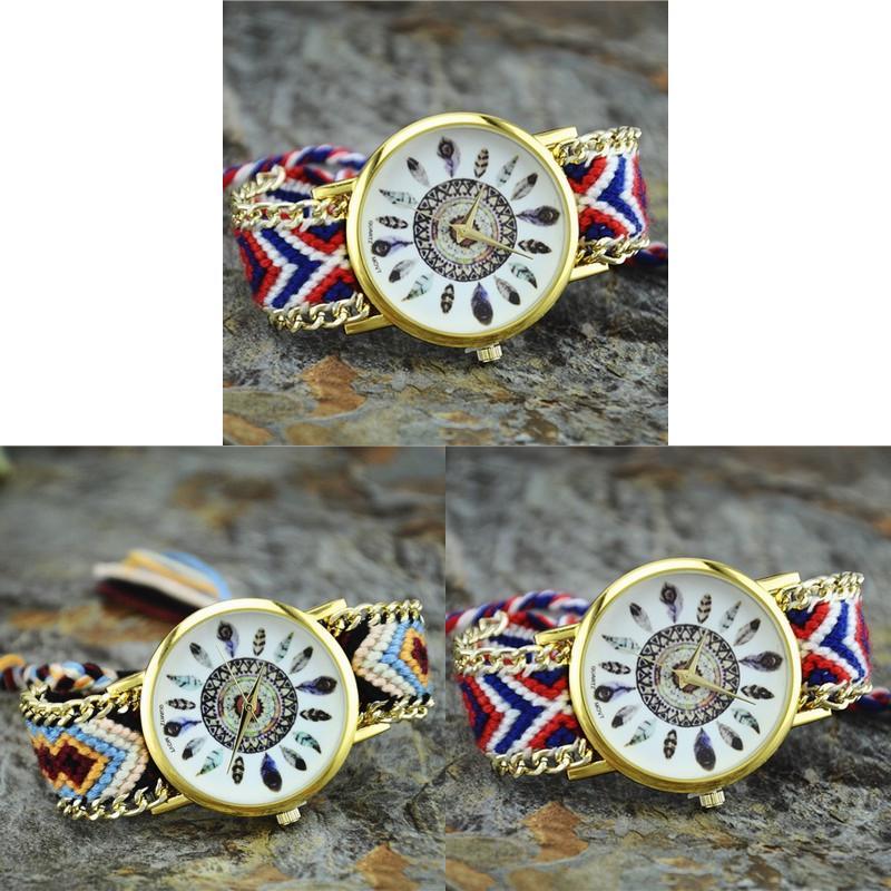 Orologio Intrecciato da Donna Dreamcatcher con Quadrante in Vetro per Regalo e Uso Casual