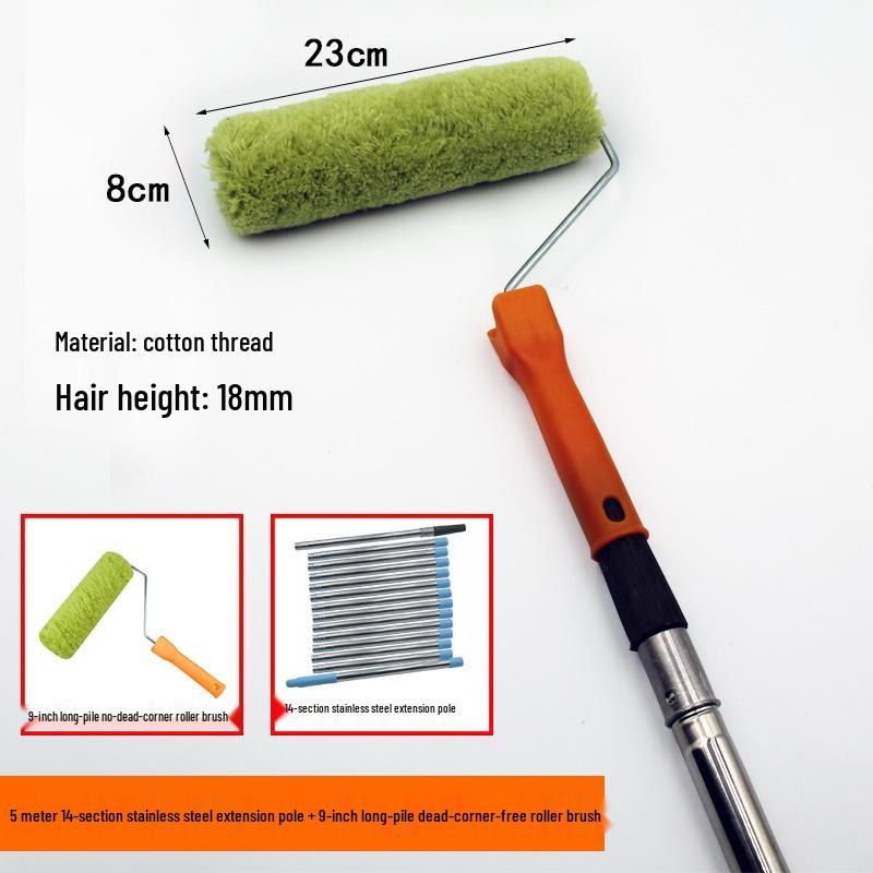 Adjustable Stainless Steel Telescopic Handle Waterproof Paint Roller Brush