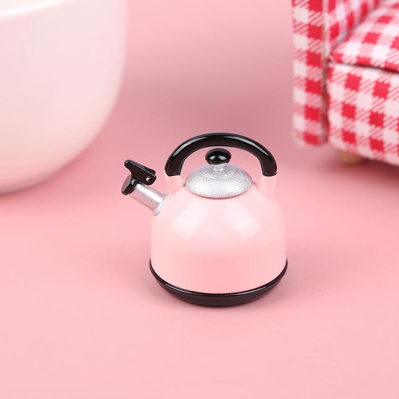 1/6 Dollhouse Miniature Cute Big Belly Kettle Simulation Furniture Tea Pot Kitchen Model Toy For Doll House Diy Life Scene Decor