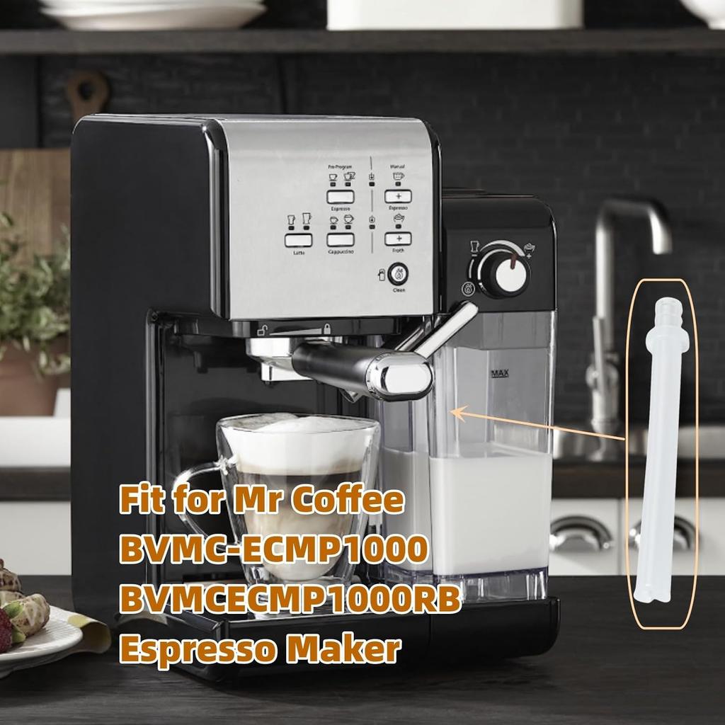 162416-000-000 Silicone Tube (3.54") Replacement Part for Mr Coffee BVMC-ECMP1000 BVMCECMP1000RB Espresso Maker Milk Frothing Pipe (2-Pack)