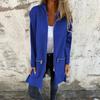 Women Elegant Vintage Fashion Long Sleeve Jackets Autumn Winter Casual Loose Zippers Solid  Hooded Coats