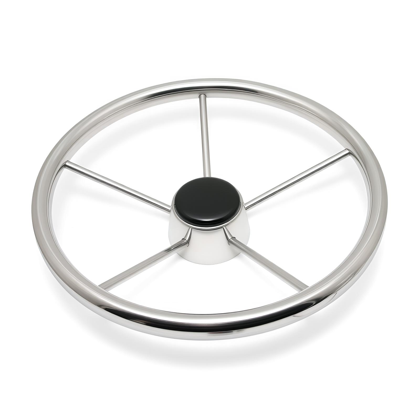 13-1/2   Marine Grade Stainless Steel Steering Wheel Marine Boat Accessories Steering Wheels 5 Spoke without Knob Fit for Yacht 1pc