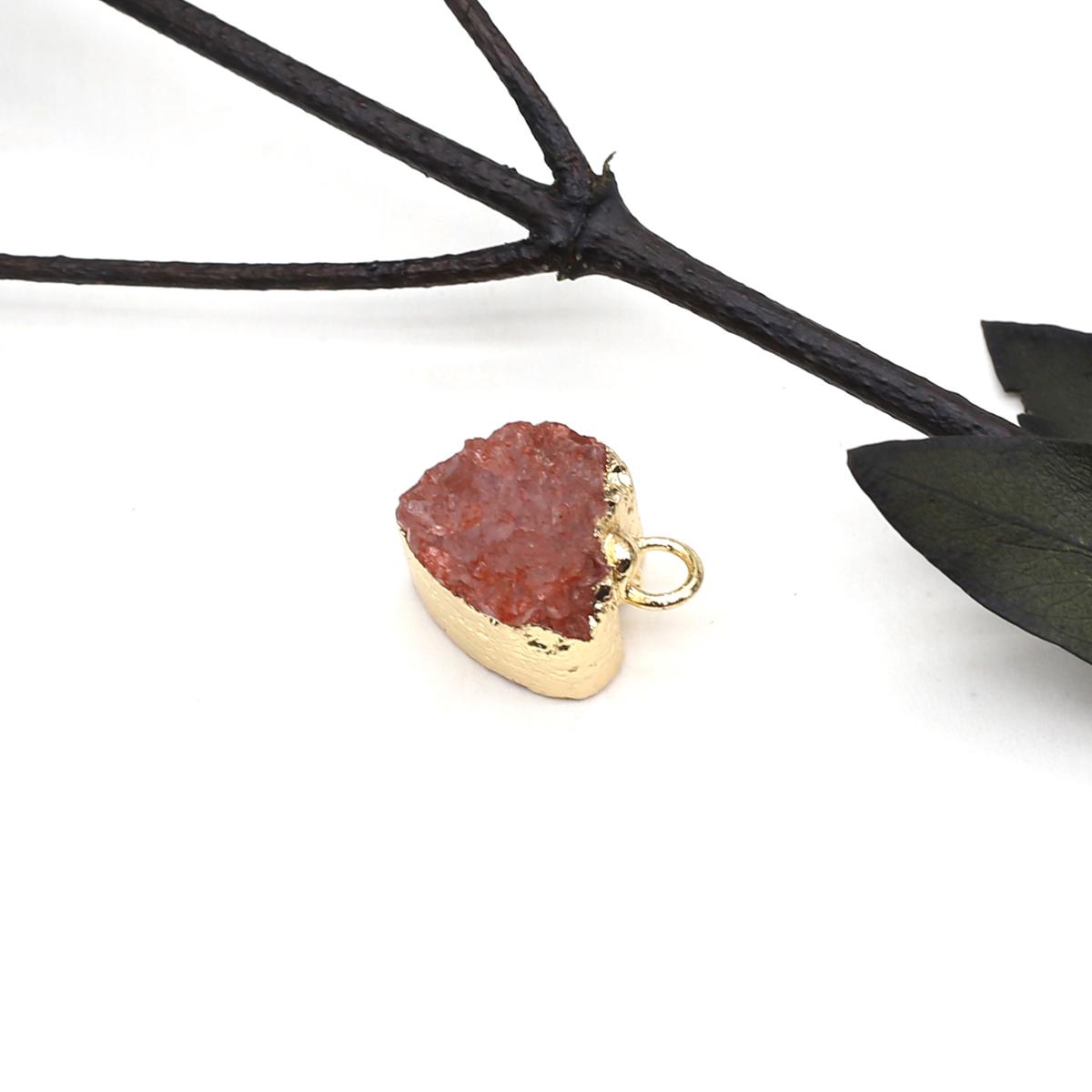 

1 шт. маленький натуральный камень с золотым обернутым краем кулон в форме сердца хрустальный бутон подвески для изготовления ювелирных изделий DIY ожерелье браслет серьги аксессуары 12 мм 12x12mm