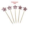50Pcs Mini Heart Star Cupcake Topper Happy Birthday Cake Flag Decorating Baby Shower Birthday Party Cake Toppers Wedding Supply