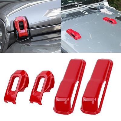 Couvercle de Loquet de Charnière de Capot Moteur Ensemble de Couvercle de Support de Loquet Pour Jeep Wrangler JL JLU Gladiator JT 2018-2025 Autocollant de Décoration