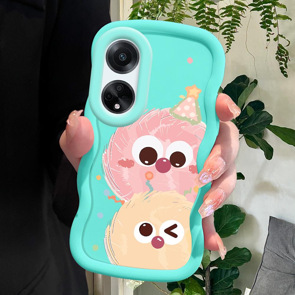 

Окрашенный узор Big Wave Edge Мягкий силиконовый материал Macaron чехол для телефона противоударный защитный резиновый чехол для OPPO Reno Realme OPPO Reno5 5G синий