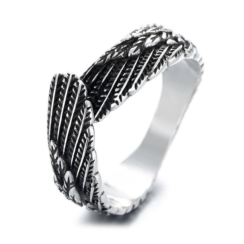 Retro Angel Ring Men's Trendy Personalized Open Ring Fashion Men's Singles Ring