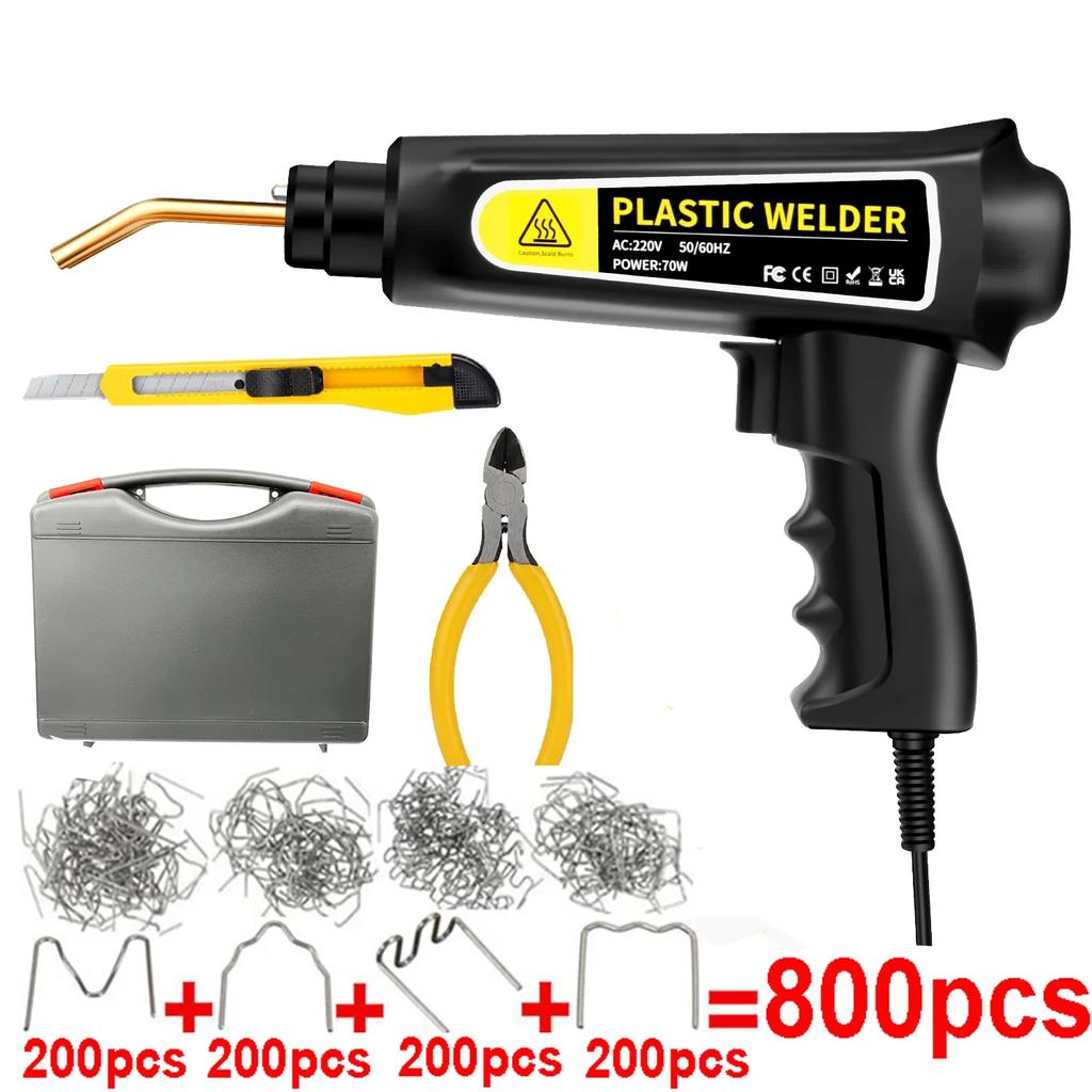 70W Plastic Welding Machine Car Bumper Repair Kit Plastic Welder Machine Hot Stapler Plastic Repair Hot Staple Gun Car Bumper