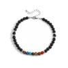 Nuova Cavigliera Elastica con Catena Nera Perline Gotica Per Uomo Donna Estate Spiaggia Vintage Piedi Nudi Link alla Caviglia Gioielli Accessori Nuovo