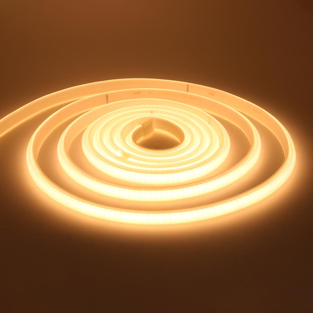 

Waterproof COB LED Strip 220V 288LEDs/m Flexible Neon Strip with On/Off Switch Warm White Red Ice Blue Green Pink Yellow Purple 0.5m теплим білим кольором