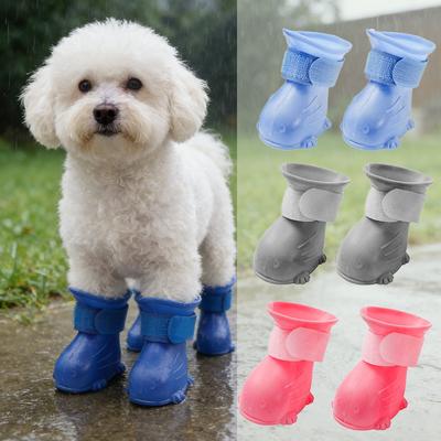 Haustier-Regenstiefel Anti-Rutsch Wasserdicht Hundeschuhe Jelly-Regenstiefel Hunde & Katzen Schmutzabweisend Für Draußen Teddy Chihuahua Schuhe