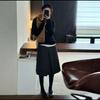 Pear-Shaped A-Line Wool Midi Skirt for Plus Size Women - Slimming, Hip-Covering, Autumn/Winter Fashion