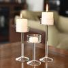 Votive Candle Holder Glass Clear Tealight Candle Stand Elegant Long Stem Candlestick Table Centerpiece Wedding Decors
