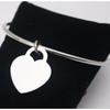 Silver Color Heart Charm Bracelet Women Stainless Steel Wire Bangle Bracelet Charm Jewelry High Quality