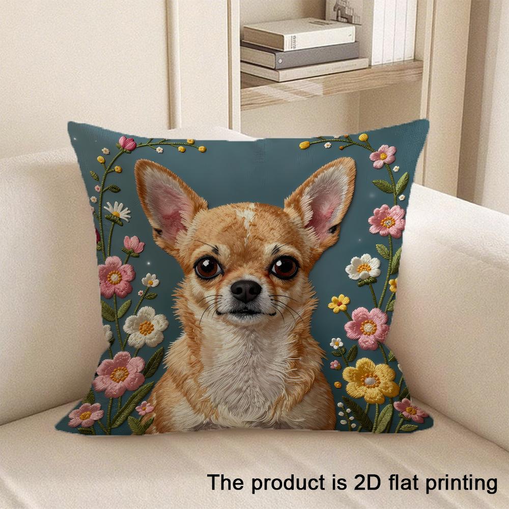 1pc Adorable 2D Flat Printed Pet & Animal Patterned Pillowcases Sofa cushion cover home bedroom room decoration
