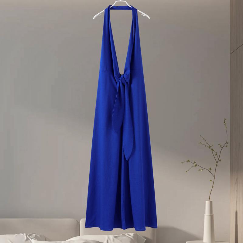 Сексуальное плиссированное женское длинное платье с глубоким V-образным вырезом — фото 7