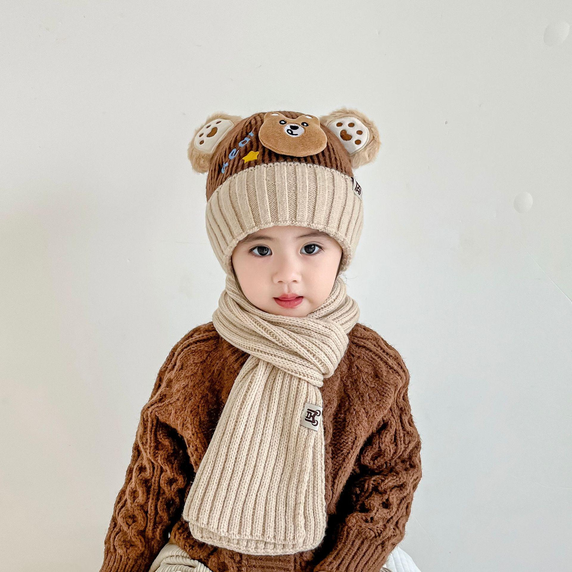 

Kids Cute Warm Wool Hat - Windproof Ear Protection for Boys & Girls, Perfect for Autumn and Winter Outdoors Elastic Large for Ages 2-10