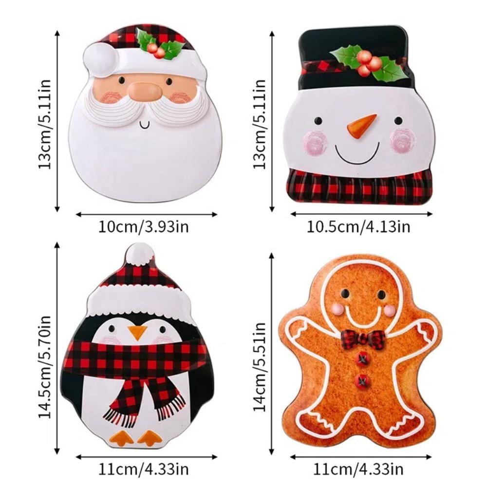 With Lid Christmas Iron Box Snowman Xmas Gifts Box New Christmas Candy Box  Chocolate