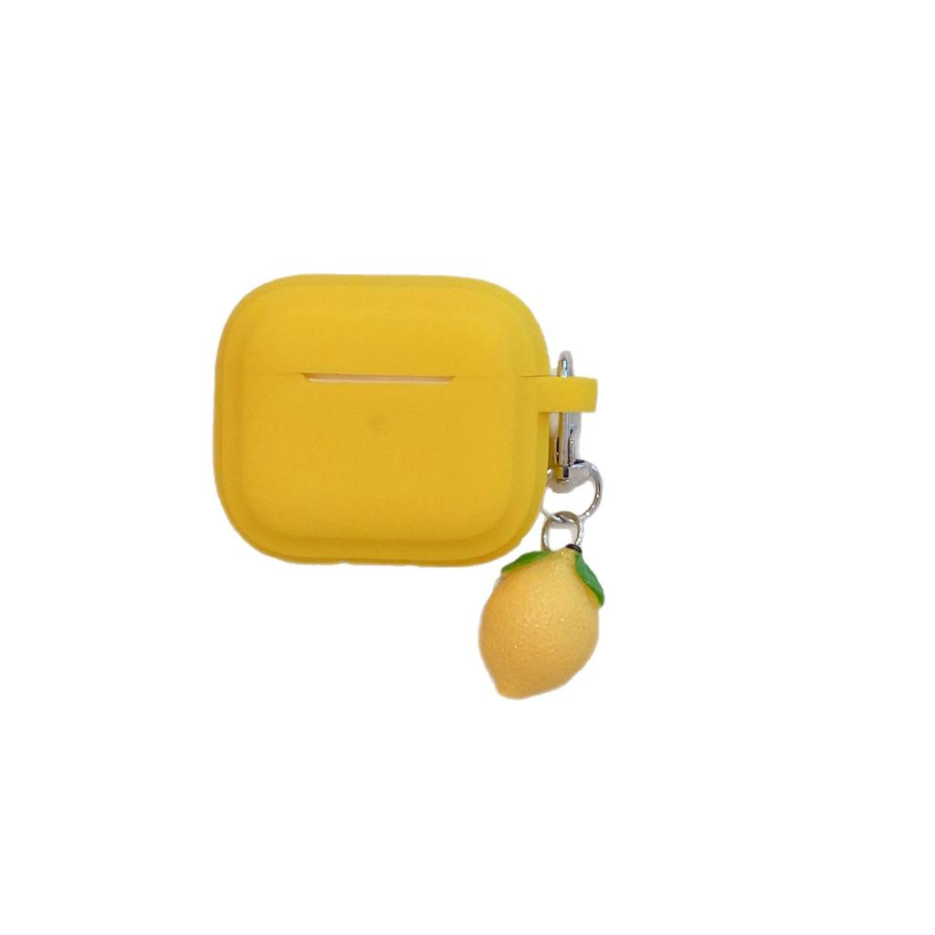 Yellow Square Case, Suitable for 1/1 Generation Apple Bluetooth Headset Cover Pro/Pro1 Generation Lemon Yellow Liquid Soft Case