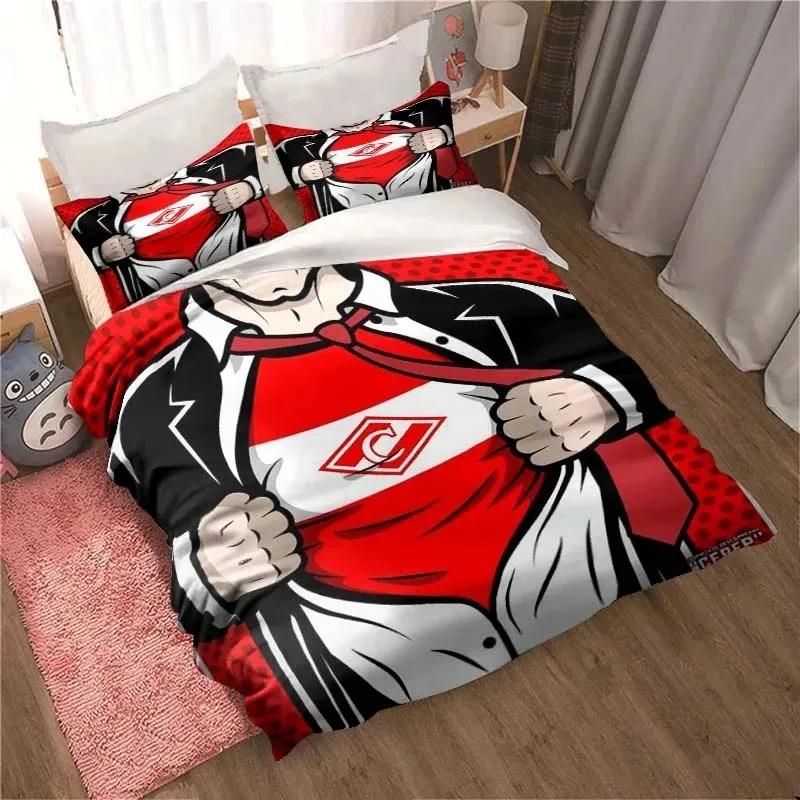 3D Print Fc Spartak Moscow Football Bedding Set Double Twin King Duvet Cover Comforter Pillowcase Boys Girls Adults Bedroom