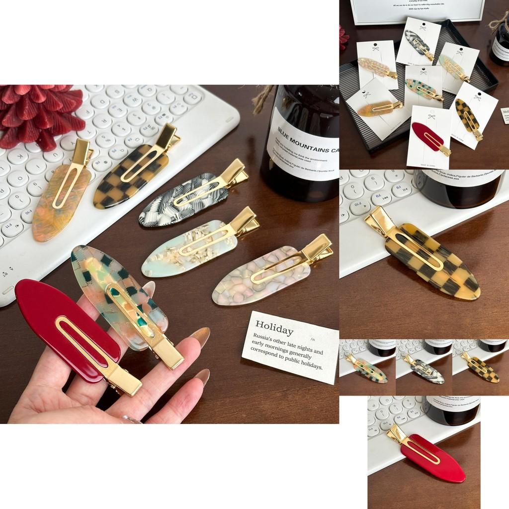 Fashionable Extra Large Acetate No Trace Hair Clip Timeless Plaid Side Hairpin