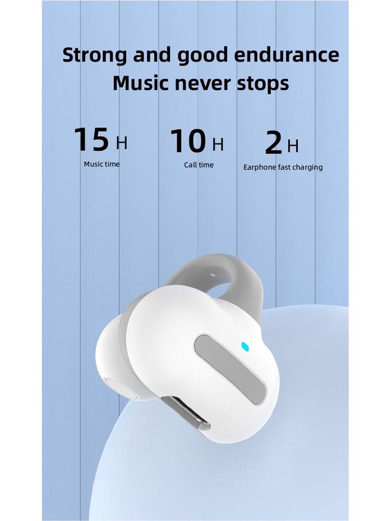 MS8 Bluetooth Bone Conduction Single-Ear Headset with Clip-On, Non-In-Ear, Hanging Ear Style, and TWS Technology.