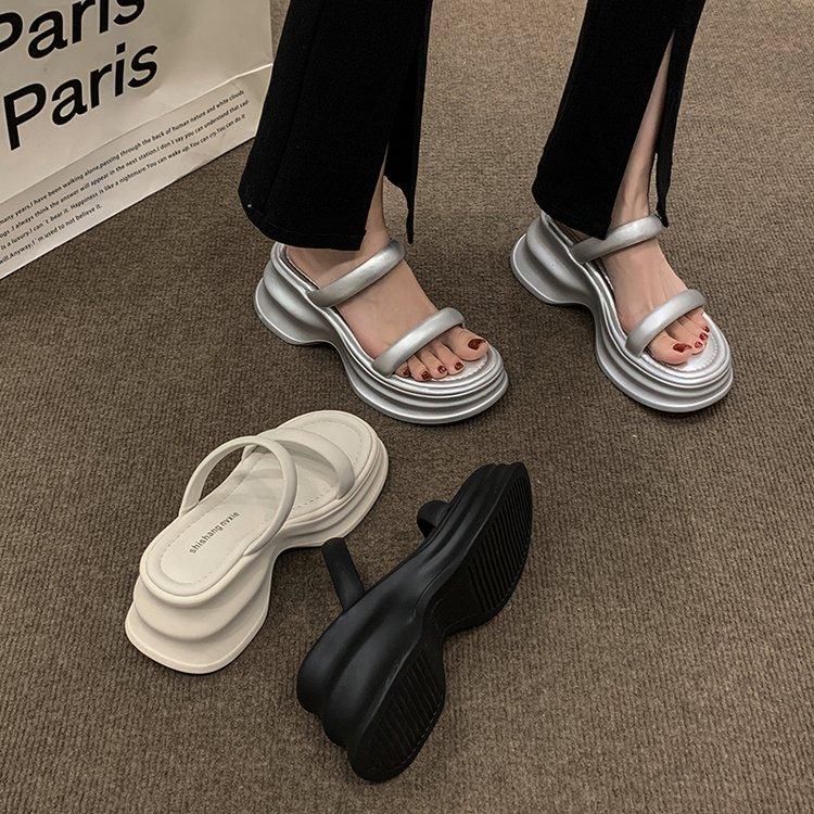 [Armano] Plateau-High Heels, coole Pantoletten, Sommer-Neuheiten 2025, modische Oberbekleidung, kleine Personen mit Sandalen