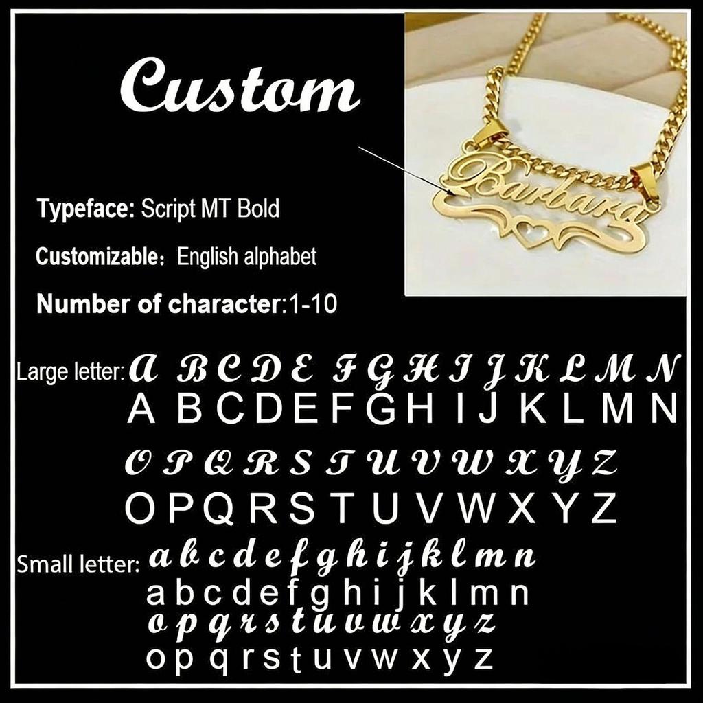 18K Gold & Stainless Steel Custom Name Pendant Necklace