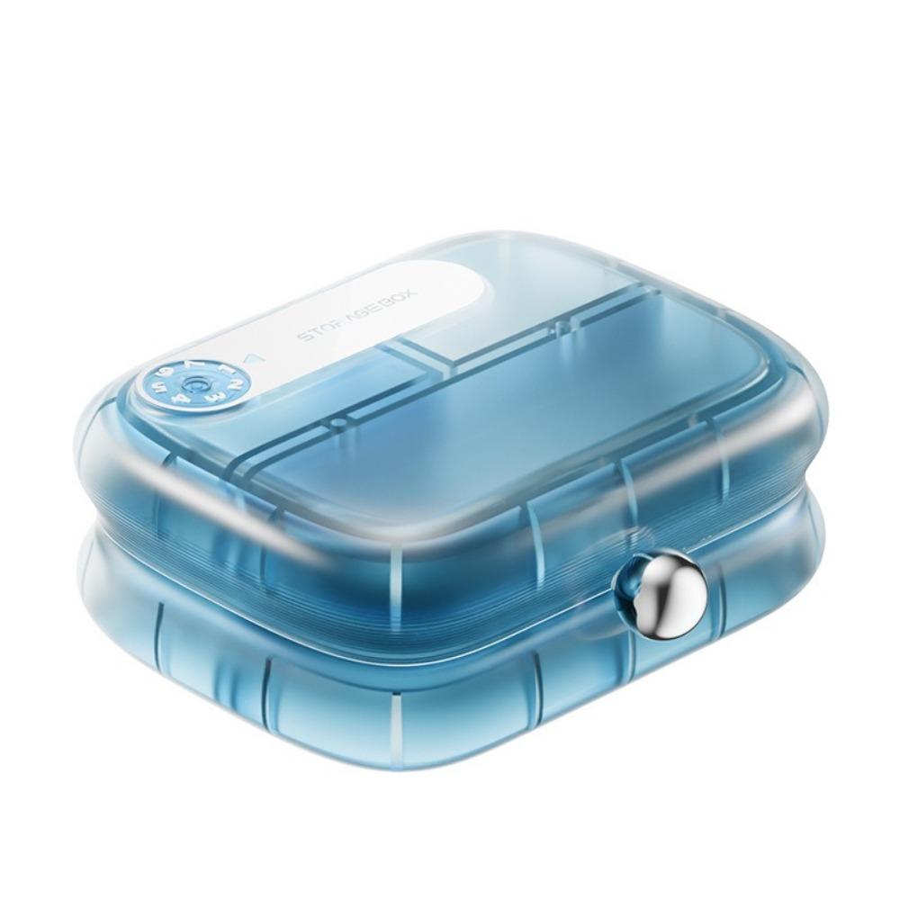 

Portable Large Capacity 7 Grids Pill Box Light Proof Dustproof Pill Organizer Sealed Plastic Weekly Medicine Box Travel Use синий