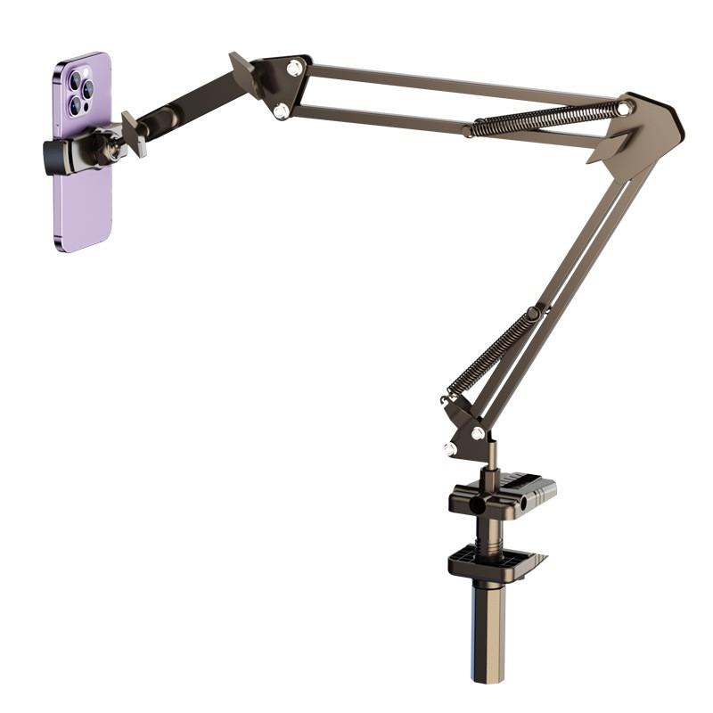 Adjustable Magnetic Phone Tablet Stand Bed Desk Bathroom Office Hands-Free Viewing With 360 Rotation Stable Clamp