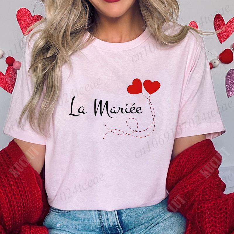 Bachelorette Hen Party Evjf Future Team Bride T-Shirt French Women Short Sleeved Tees Graphic Tops Bridal Shower Wedding Clothes