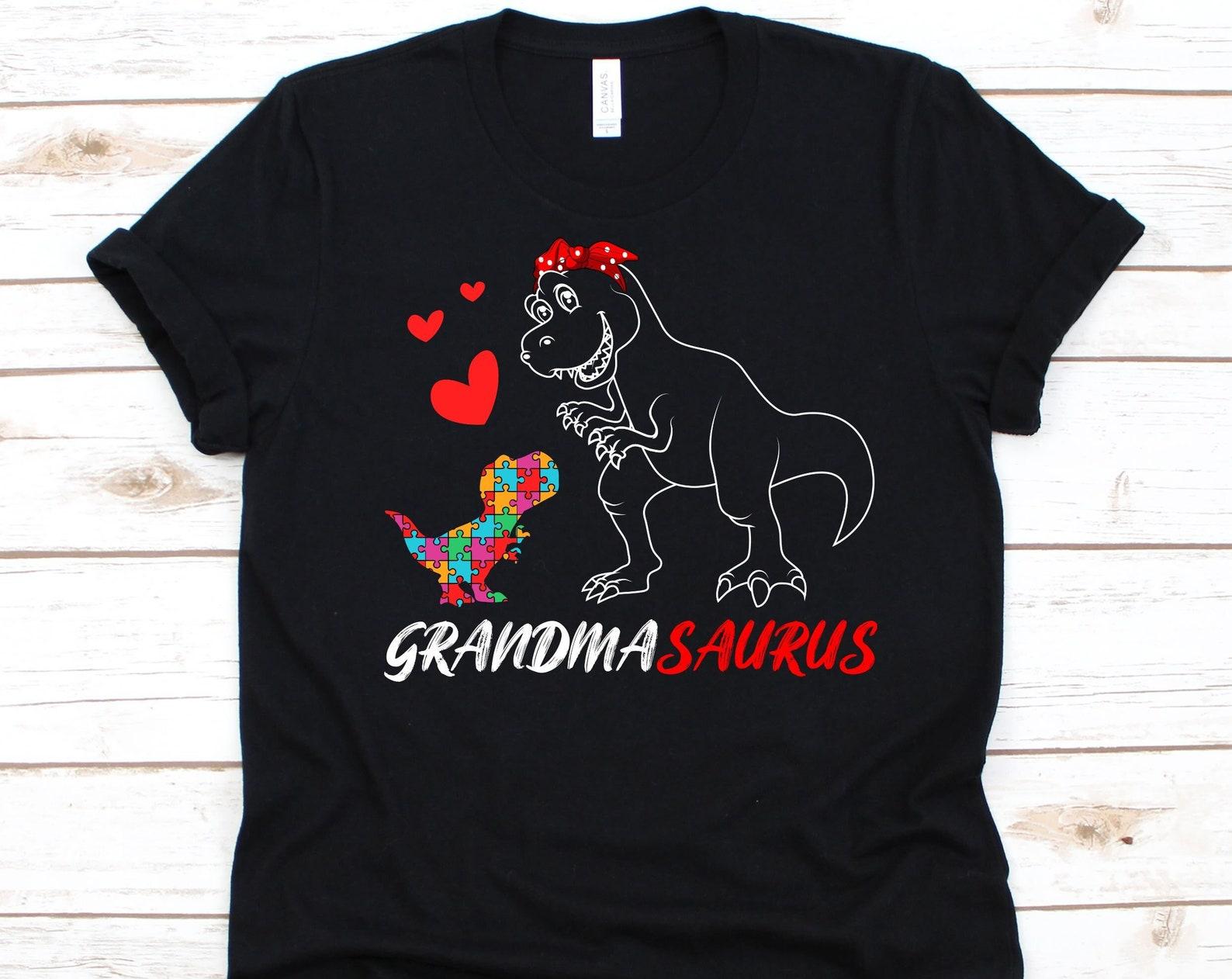 Grandmasaurus Shirt, Autism Awareness Gift, T-Rex Puzzle Piece, Grandma Shirt, Dinosaur Design, Kanner Autism, Classic Autism, Autistic S