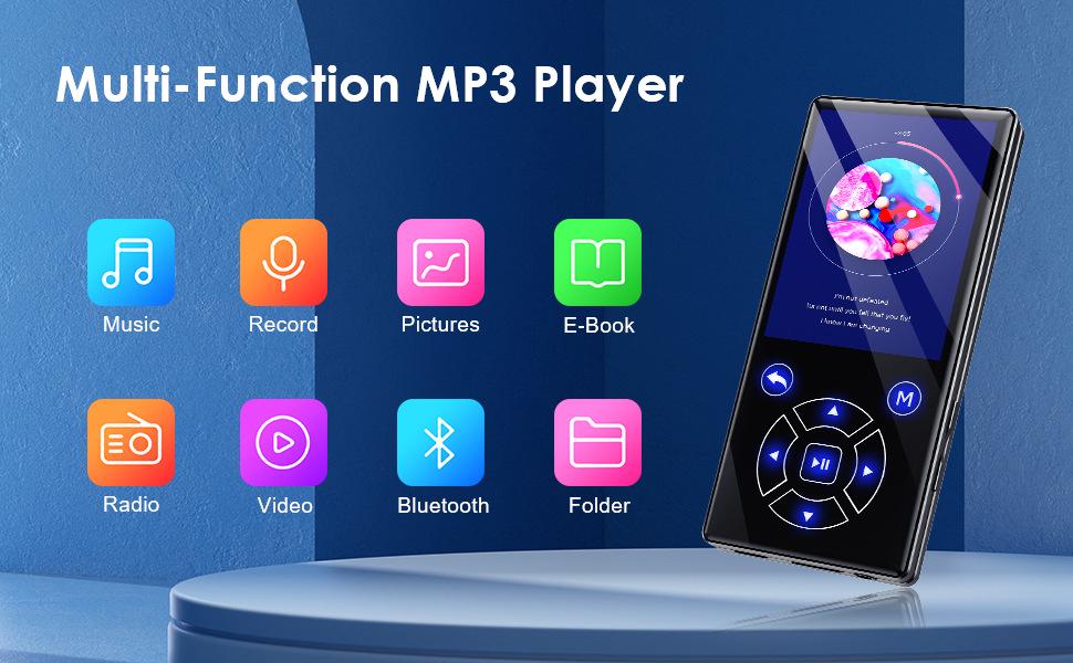 2026 Popular Bluetooth MP3 Player with Touchscreen, Radio, and Hebrew Language Support.