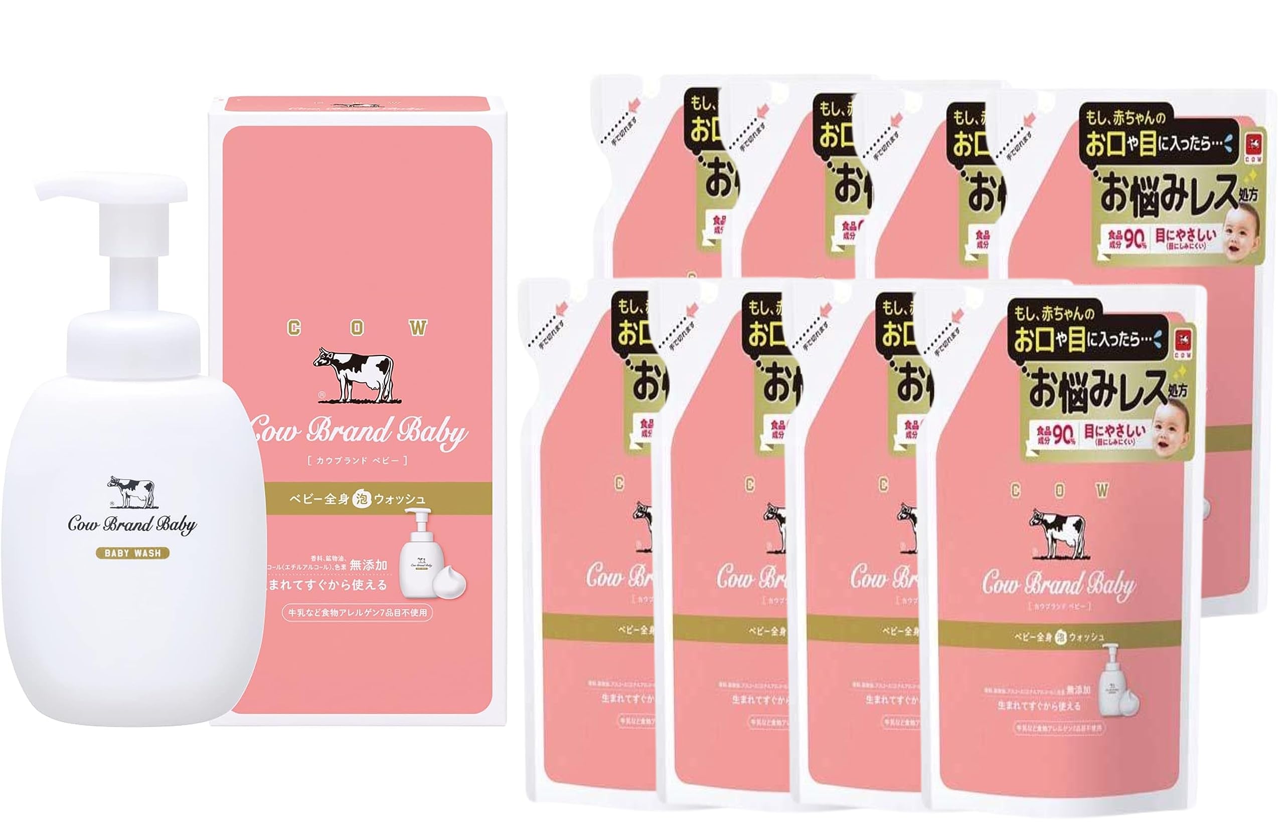 

COW BRAND BABY ПЕНКА ДЛЯ МЫТЬЯ ТЕЛА 1 x 400 мл ФЛАКОН С ДОЗАТОРОМ 8 x 350 мл ЗАПАСНЫЕ БЛОКИ + (Набор большой емкости)