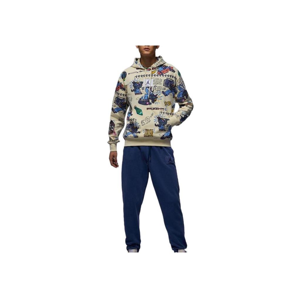 Jordan Graffiti Design Casual Thin Fleece Pullover Long Sleeve Sweatshirt Men Sweatshirt Coconut-Milk FV8594-113