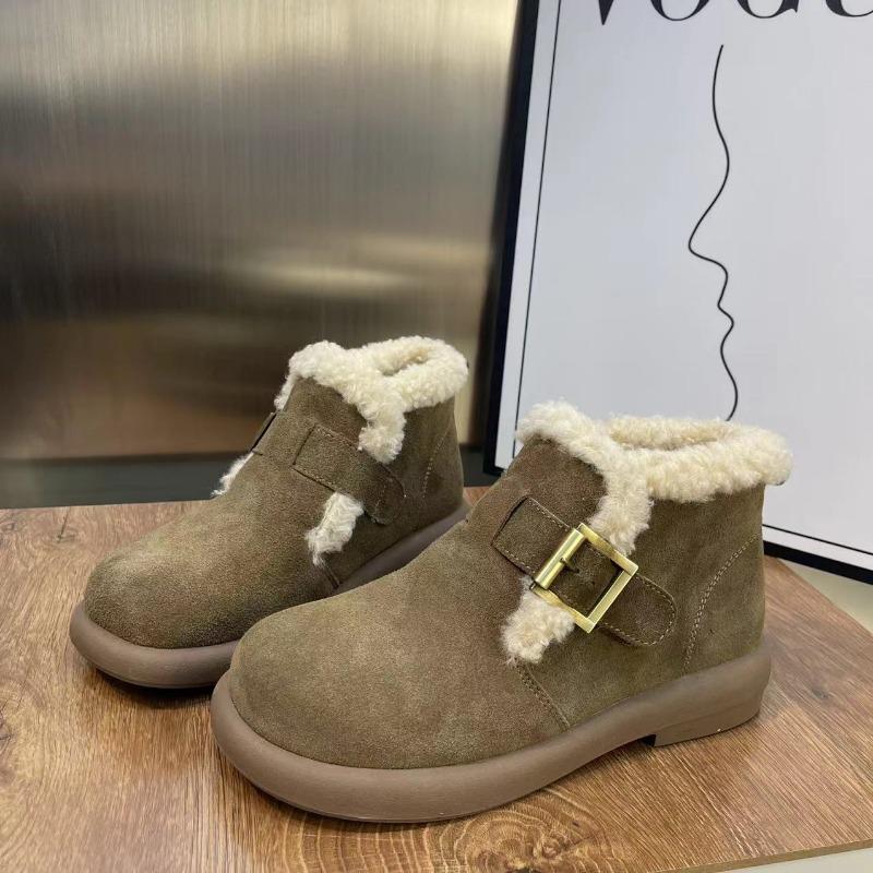 Retro Versatile Fleece Warm Cotton Boots Fashion Casual Snow Boots Women's Winter Short Cotton Shoes