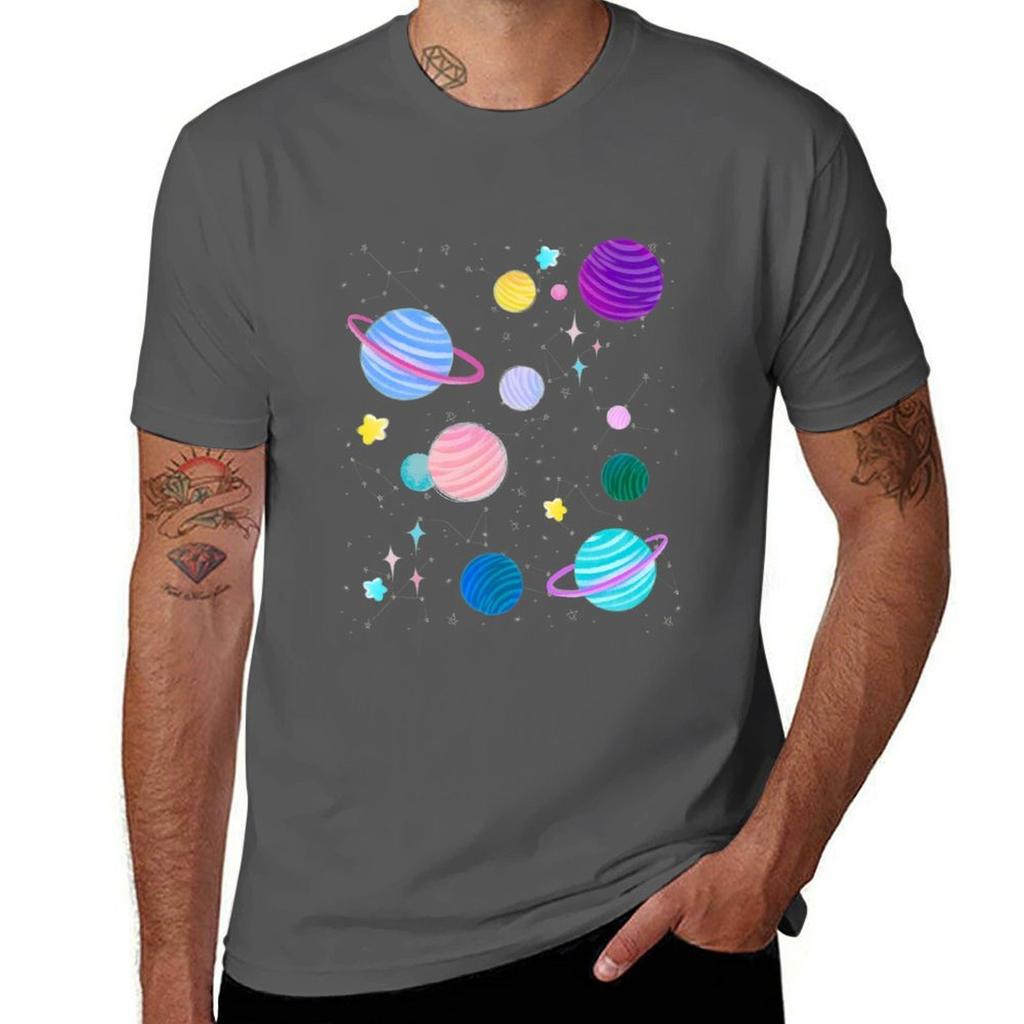 Outer Space Galaxy Pattern Tshirt Work Utility Casual Tee Shirt