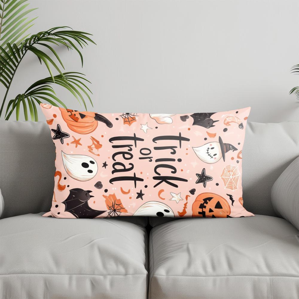 Home Decor Halloween-themed Spooky Pillow Cover Suitable For Sofa Bedroom Car Pillow Cover Cushion Rectangular Back Cushion