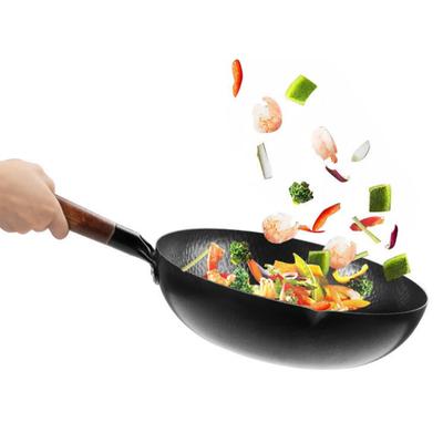 Pot en fer fait à la main, poêle forgée authentique, antiadhésive, poêle en fer, cuisinière à Induction Non revêtue, poêle à gaz universelle