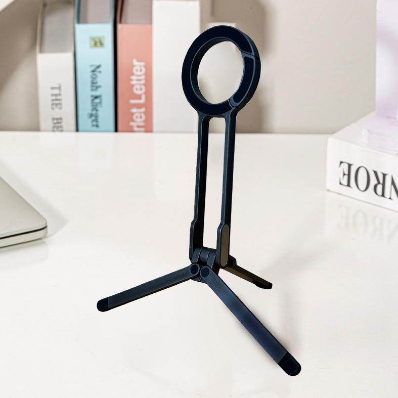 Foldable Magnetic Phone Holder & Tripod with Aluminum Carabiner for Live Streaming & Travel