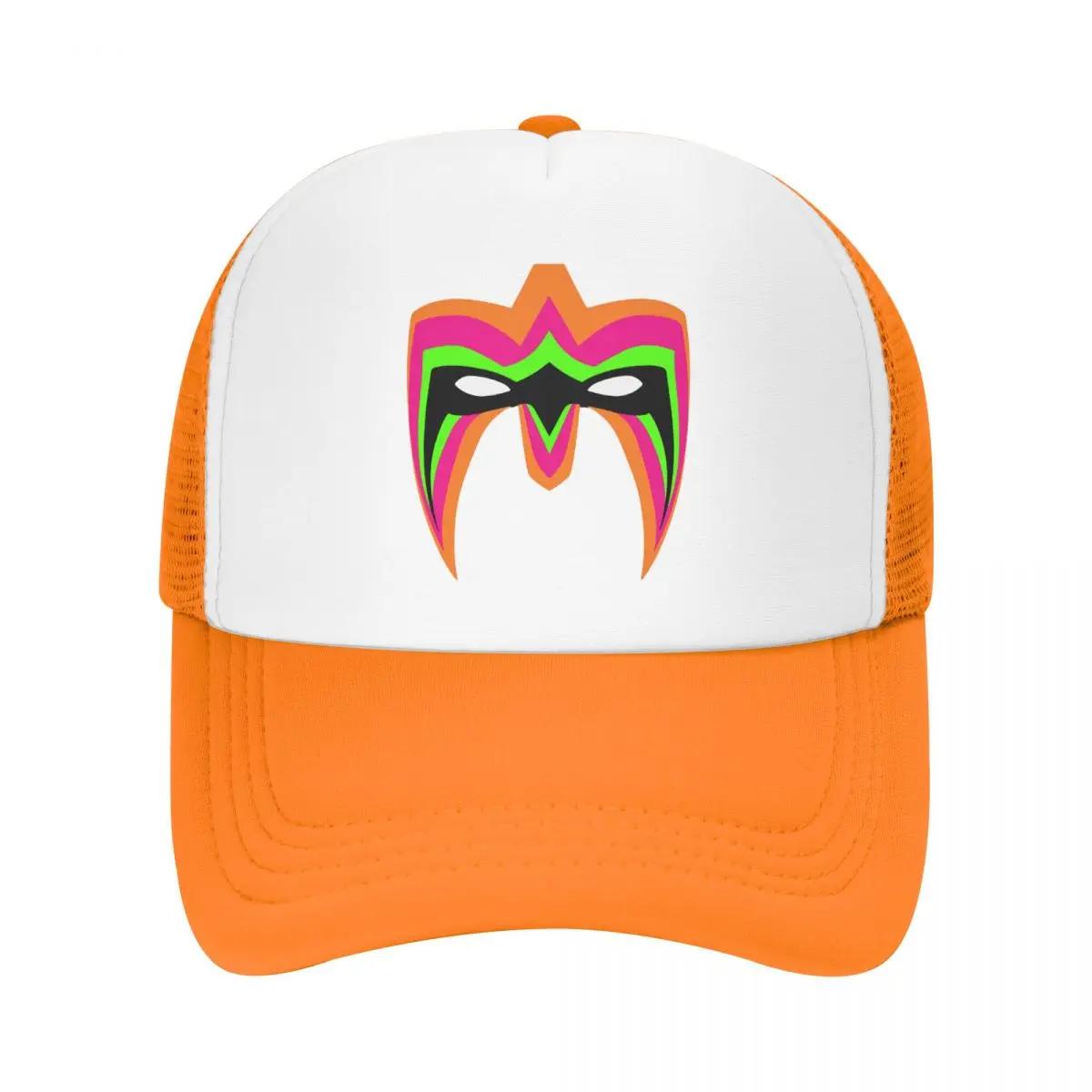 

Wrestling Trucker Hats Ultimate Warrior Mask Mesh Net Baseball Cap Snapback Outdoor Hip Hop adjustable Peaked Hat For Men Women One Size