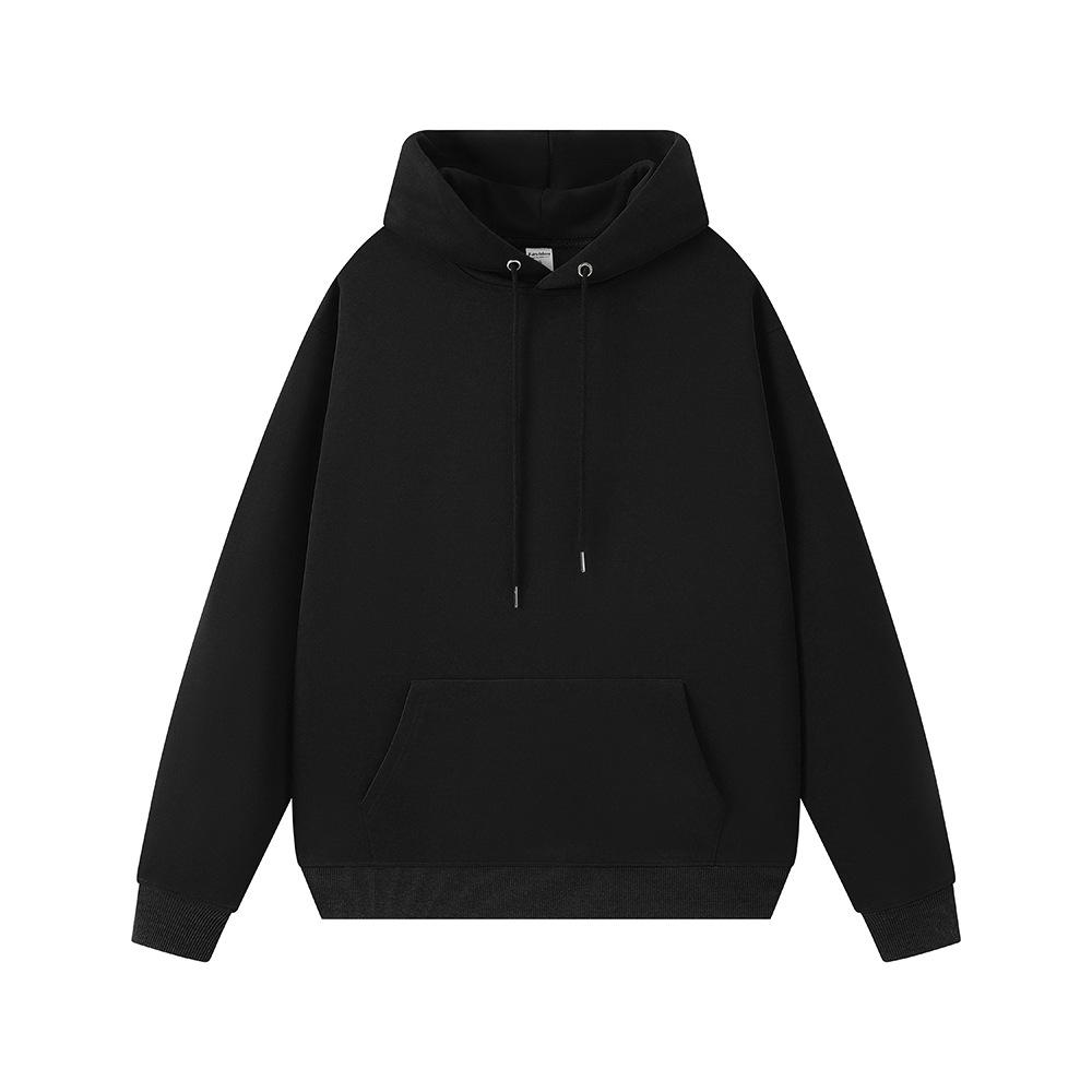 Men's Heavyweight Antibacterial Faux Cotton Hoodie - Solid Color, Unisex, Fall/Winter Essential
