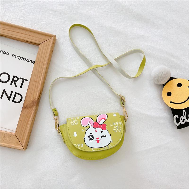 Bolsa Transversal Adorável para Crianças com Design de Coelho de Desenho Animado Fofo em Material PU Macio